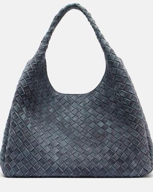 Bottega Veneta Tote Bag Campana Large Aus Veloursleder - Grau