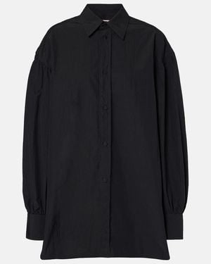 Plan C Oversize-Hemd Aus Crepe - Schwarz