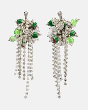 Dries Van Noten Pendientes Con Cristales - Verde
