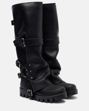 Dolce & Gabbana Leather Biker Boots - Black
