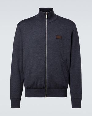 Berluti Scrito Reversible Wool Bomber Jacket - Blue