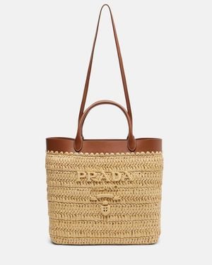Prada Tote Small Aus Haekelstrick - Mettallic