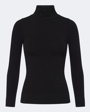 TOTEME Jersey Turtleneck Top - Black