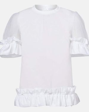 Noir Kei Ninomiya Sheer Tulle Top - White