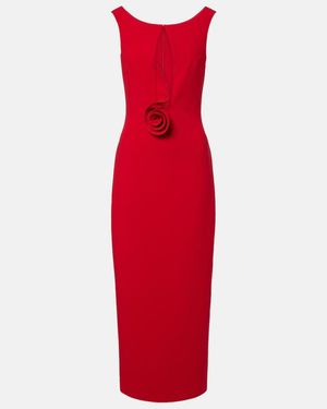 Magda Butrym Floral-Applique Wool-Blend Gown - Red