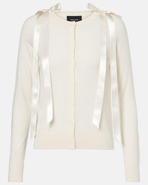 Simone Rocha Cardigan Aus Wolle Und Seide - Weiß