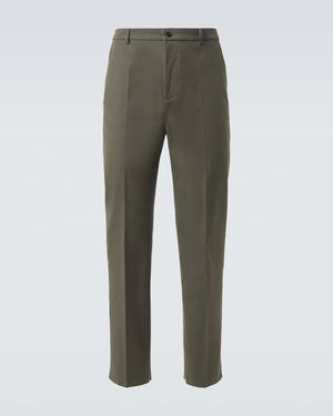 Valentino Cotton Straight Trousers - Green