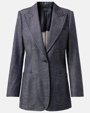 JOSEPH Cassini Wool And Cotton Blazer - Blue