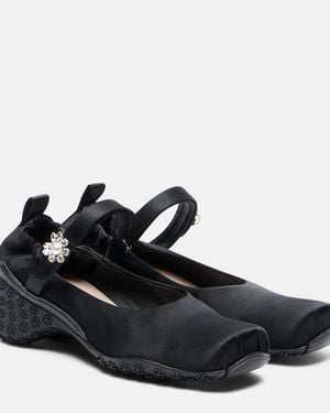 Simone Rocha Ballet Runner Embellished Ballet Flats - Black