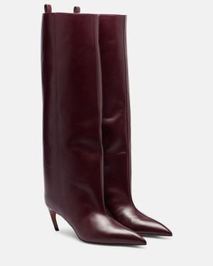 The Attico Lea 90 Leather Knee-High Boots - Purple
