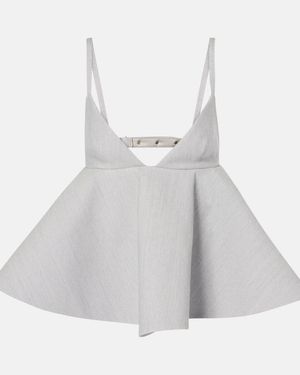 Jacquemus Le Haut Vela Peplum Top - Grey