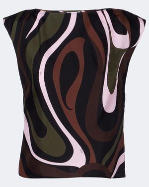 PUCCI Marmo Silk Twill Top - Black