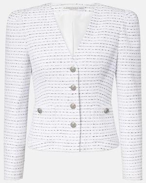 Alessandra Rich Striped Tweed Jacket - White