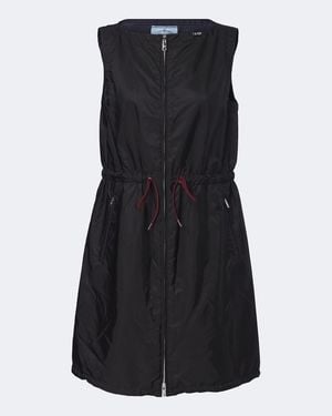 Prada Re-Nylon Zip-Up Minidress - Black