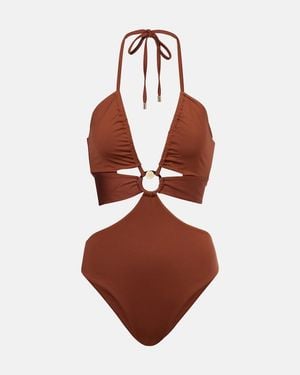 Max Mara Costume Intero Cleopatra Con Cut-Out - Marrone