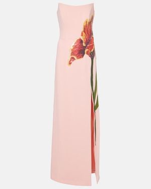 Costarellos Margita Floral Crepe Corset Gown - Pink