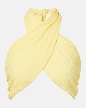 JADE Swim Crop Top Envolvente Aylin De Sirsaca - Amarillo