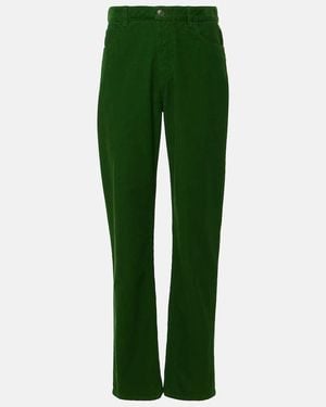 The Row Carlind Cotton Corduroy Straight Trousers - Green