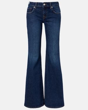 7 For All Mankind Low-Rise Flared Jeans - Blue