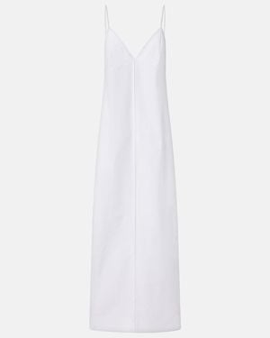 KHAITE Tulula Silk Poplin Slip Dress - White