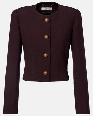 Chloé Darted Cropped Wool Jacket - Brown