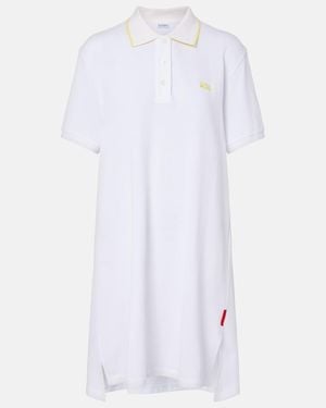Loewe Double L Cotton Pique Polo Dress - White