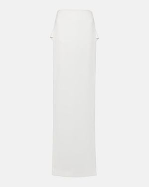 Monot Side-Slit Jersey Maxi Skirt - White