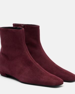 Proenza Schouler Ankle Boots Aus Veloursleder - Rot