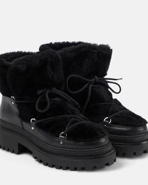 Yves Salomon Shearling Ankle Boots - Black