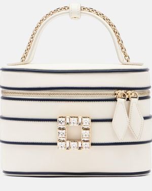 Roger Vivier Tres Vivier Micro Leather Vanity Bag - Natural