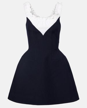 ShuShu/Tong Ruffled Wool And Silk Minidress - Blue