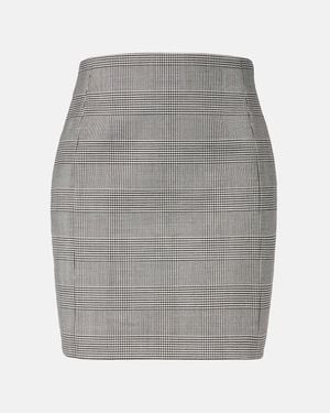 Balmain Houndstooth Wool-Blend Miniskirt - Grey