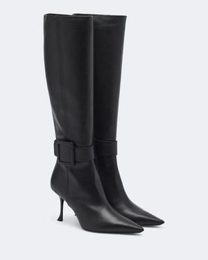 Roger Vivier Botas Altas Viv Ville De Piel - Negro