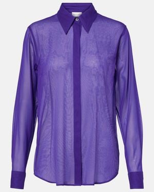 Dries Van Noten Silk-Blend Shirt - Purple