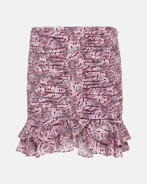 Isabel Marant Milendi Ruffled Silk-Blend Miniskirt - Purple
