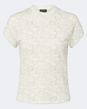Gucci Bedrucktes T-Shirt Aus Baumwolle Mit Spitze - Weiß