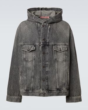 Acne Studios Gothik Wash Hooded Denim Jacket - Grey