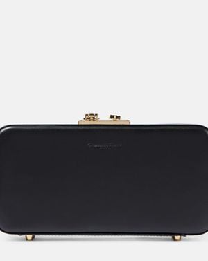 Gianvito Rossi Vali Leather Clutch - Black