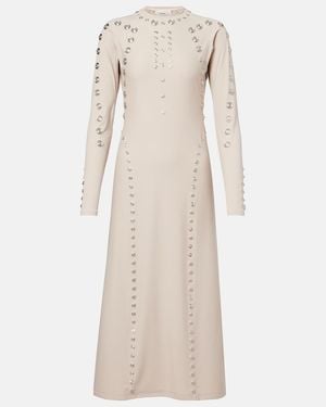 Coperni Embellished Midi Dress - Natural