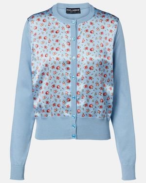 Dolce & Gabbana Cardigan Aus Seidensatin - Blau