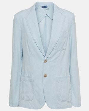 Polo Ralph Lauren V-Neck Denim Blazer - Blue