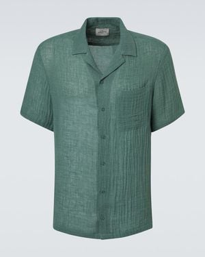 LeKasha Botad Linen Bowling Shirt - Green