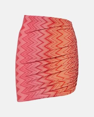 Missoni Zigzag Lame Miniskirt - Red