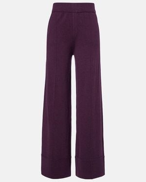 Jardin Des Orangers Wool And Cashmere Wide-Leg Trousers - Purple