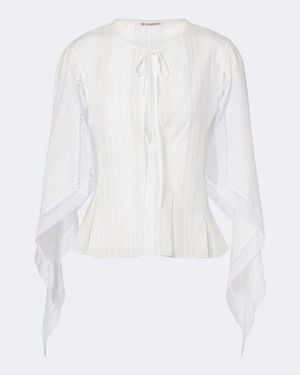 JW Anderson Draped Cotton Top - White