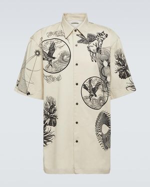 Dries Van Noten Cassidye Printed Cotton Poplin Shirt - Natural