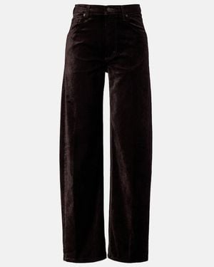 Citizens of Humanity Ayla Cotton-Blend Velvet Straight Trousers - Black