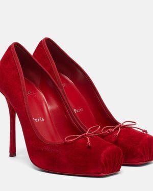 Christian Louboutin Cassia Nodo 100 Suede Court Shoes - Red