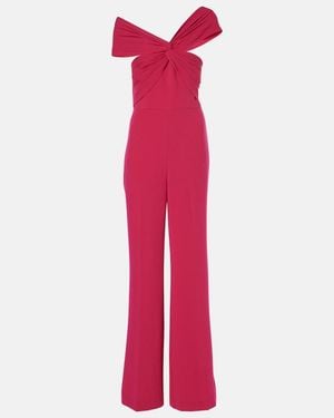 Roland Mouret Mono Ancho De Cady Fruncido - Rojo