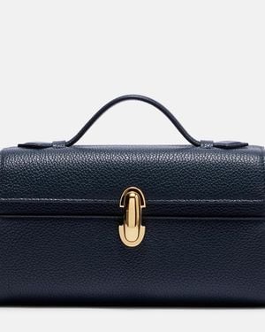 SAVETTE Symmetry Leather Tote Bag - Blue